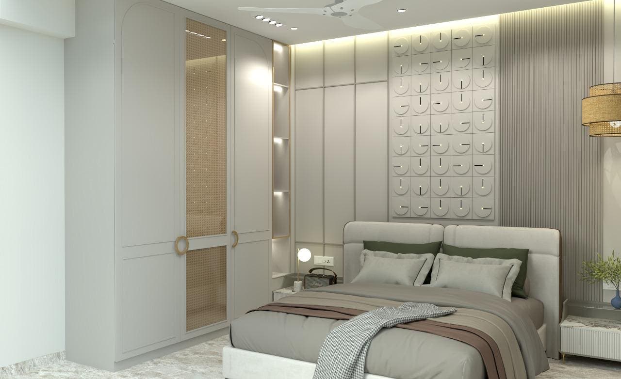 Photorealistic interior render of a living space